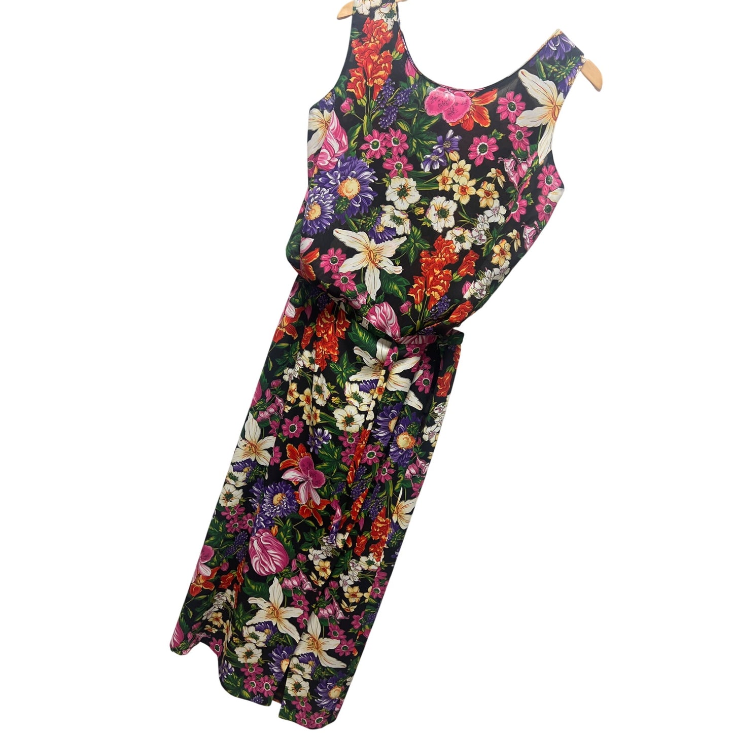 Nygard Collection Vintage 90's Floral 2 Piece Pencil Skirt Sleeveless Top Dress Set