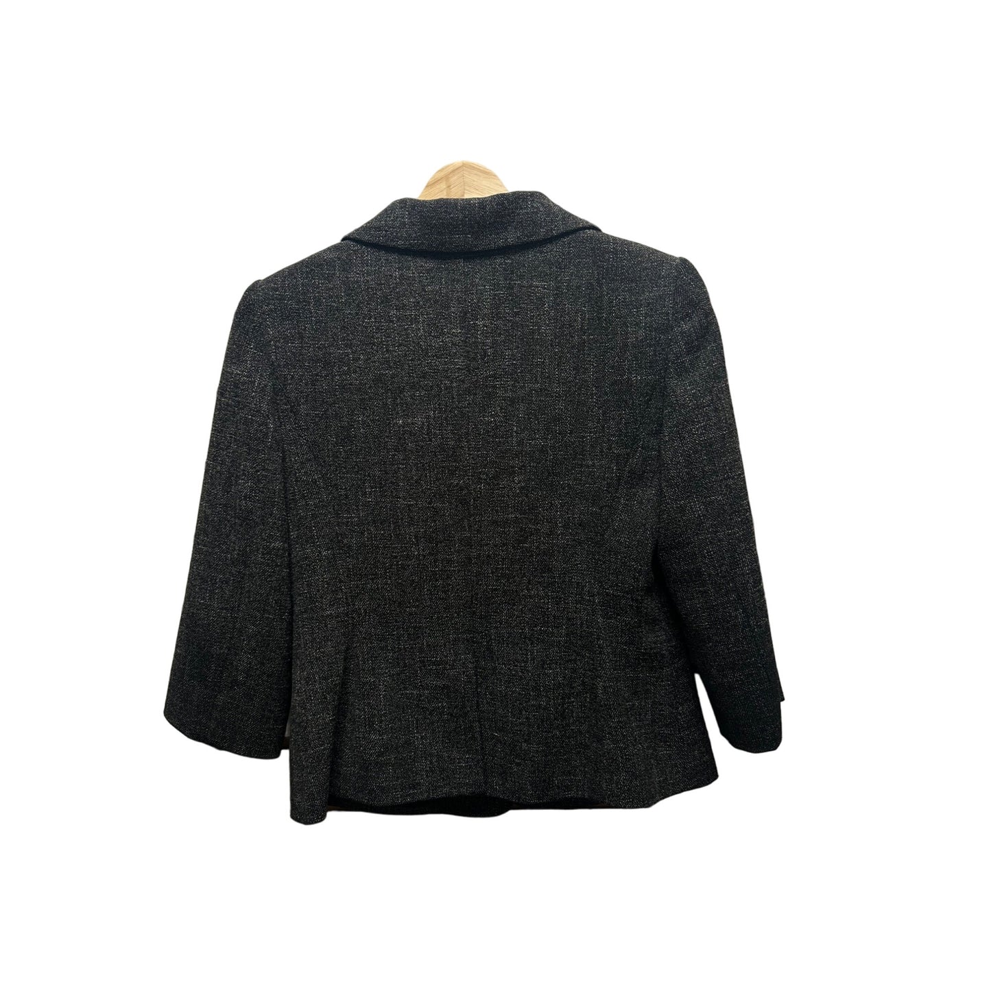 The Limited Black & Gray Tweed 3/4 Sleeve Tailored Blazer