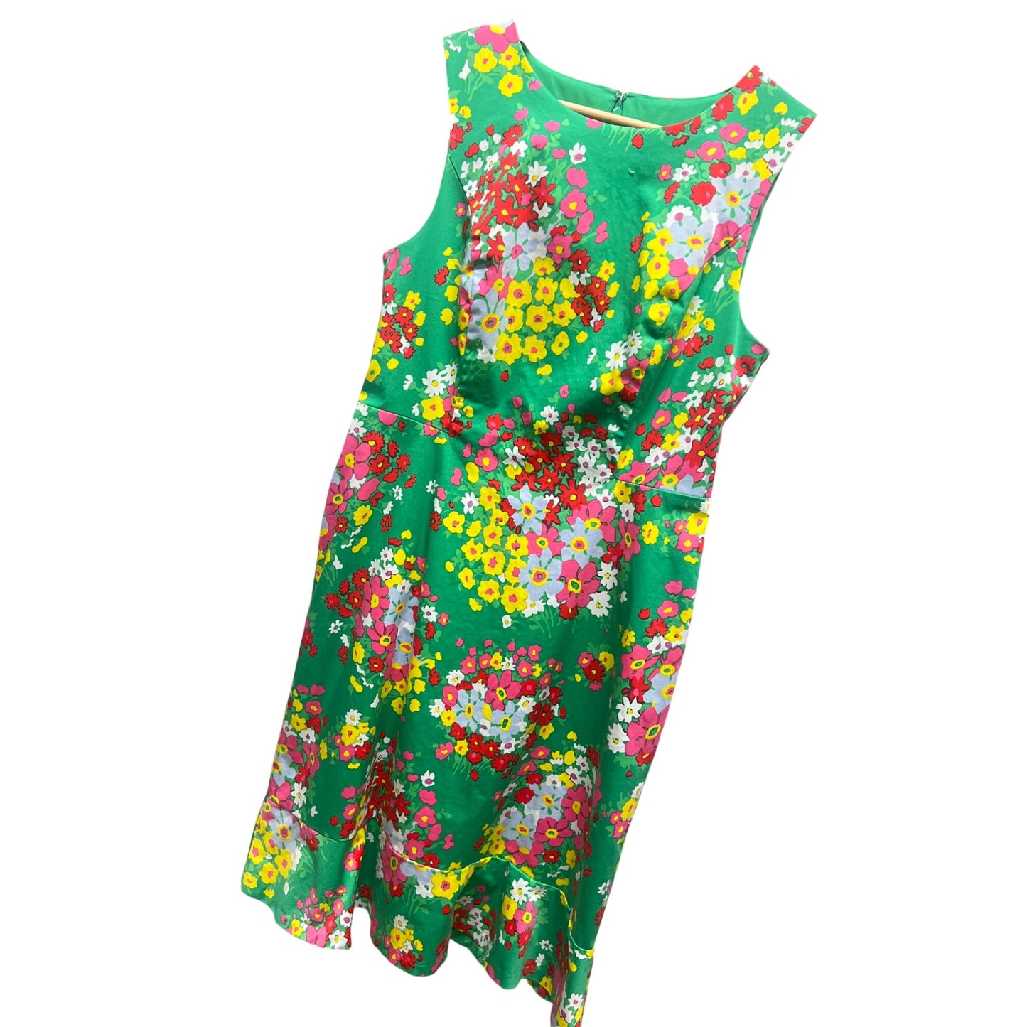 Talbots Springtime Green Floral Shift Dress