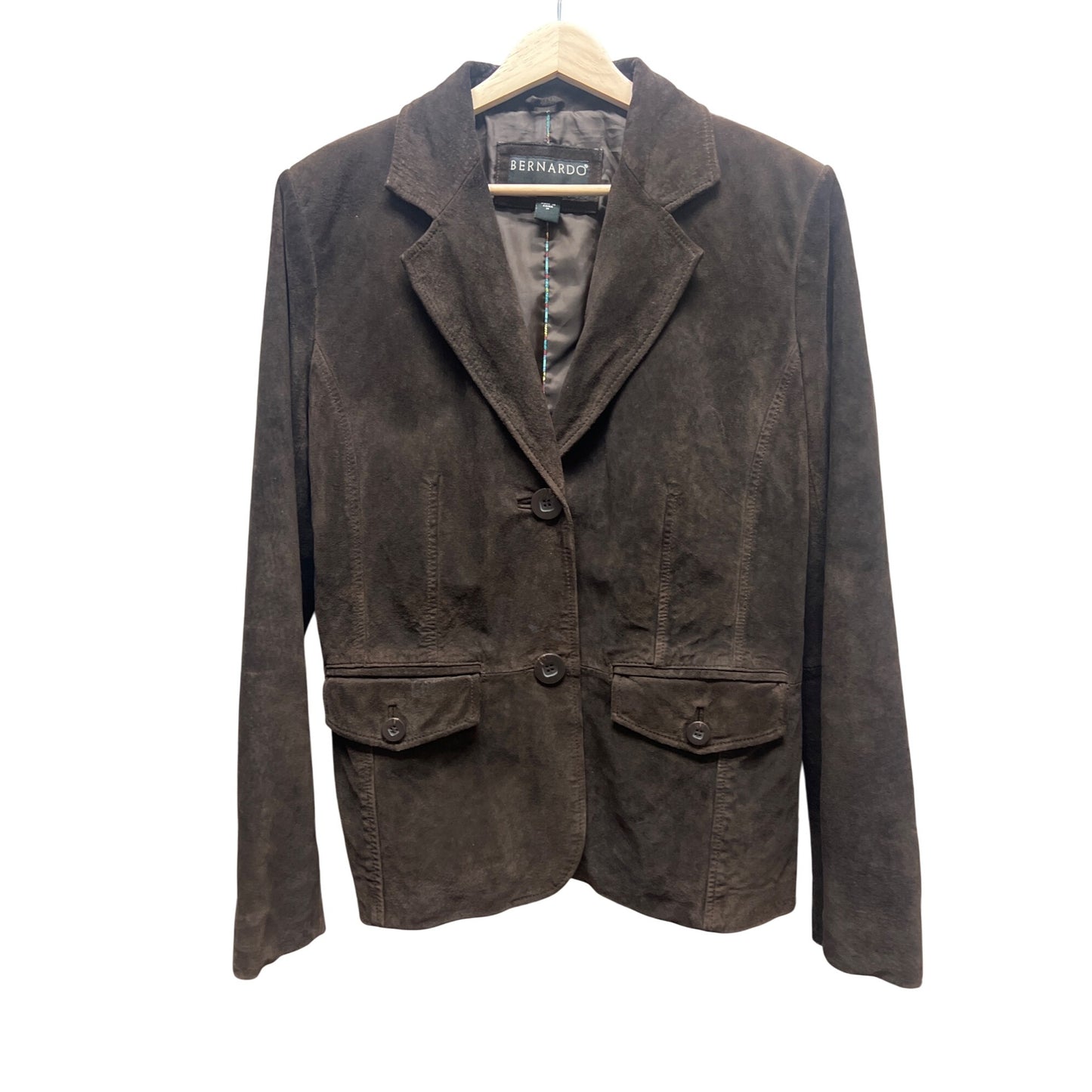 Bernardo Chocolate Brown Suede Leather Blazer Jacket