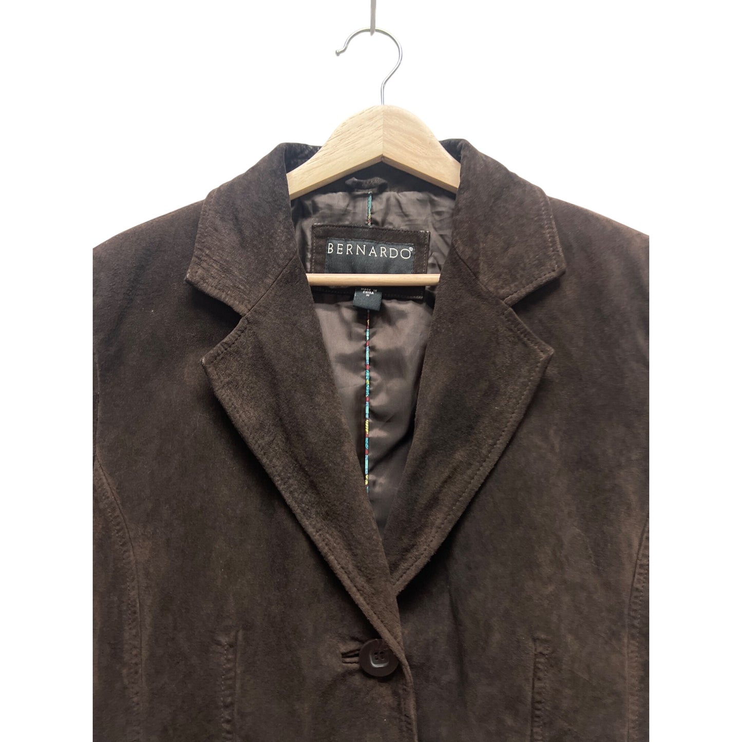 Bernardo Chocolate Brown Suede Leather Blazer Jacket