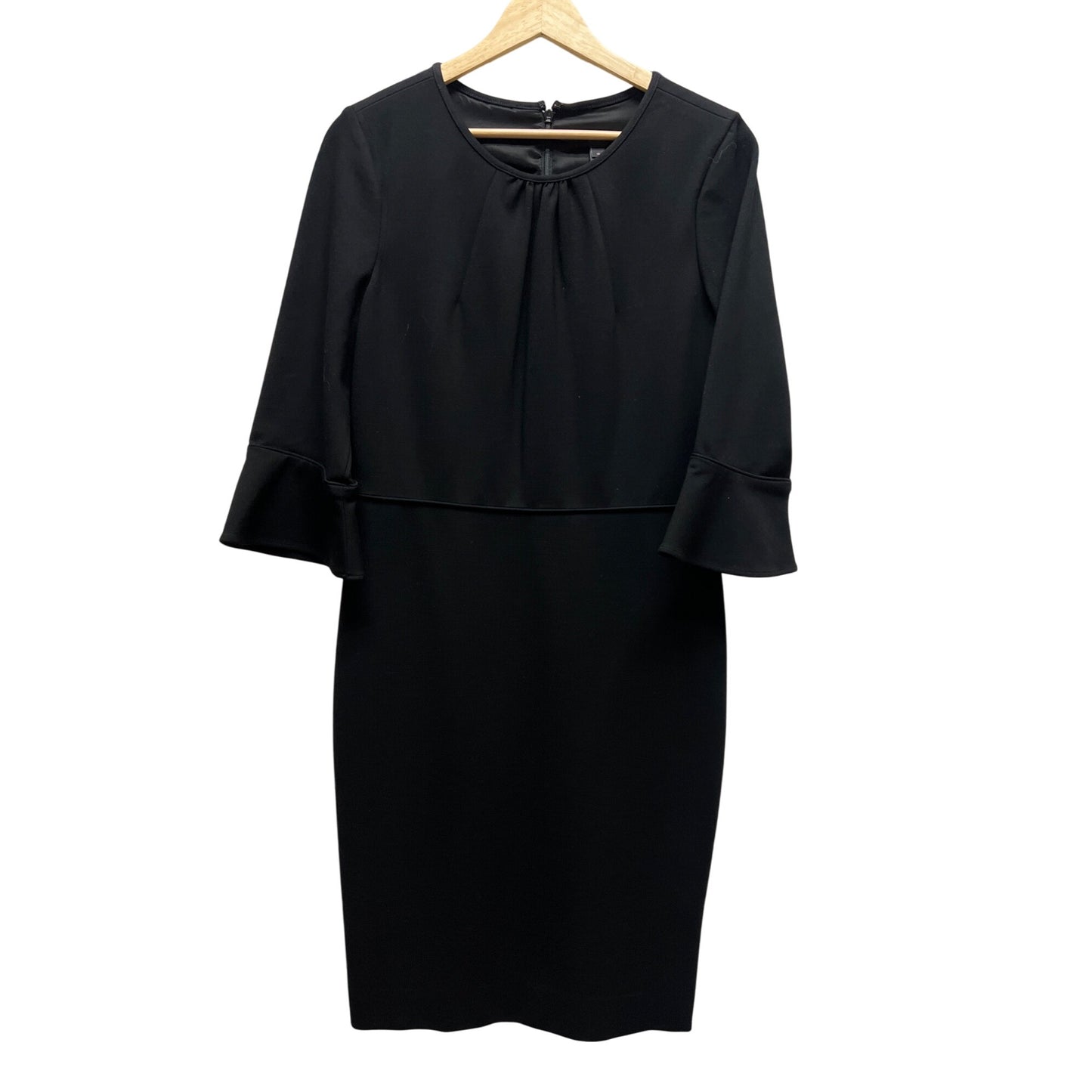 J. Crew Black Sheath Dress with Bell Sleeves