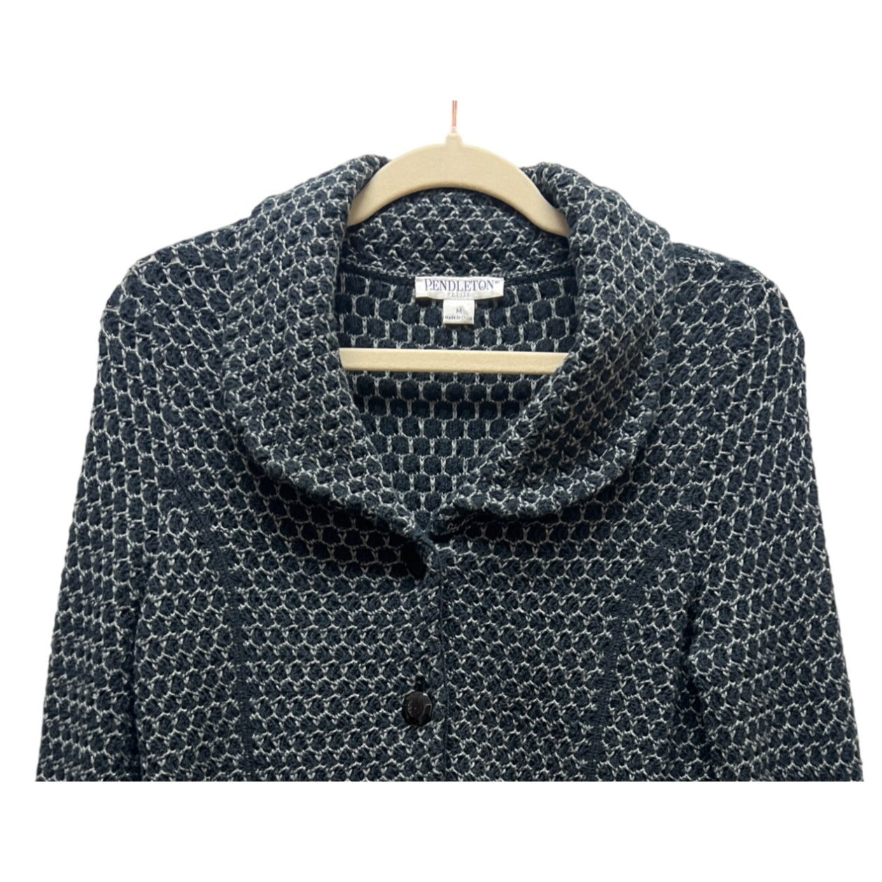 Pendleton Vintage Y2K Gray Wool Cableknit Cardigan