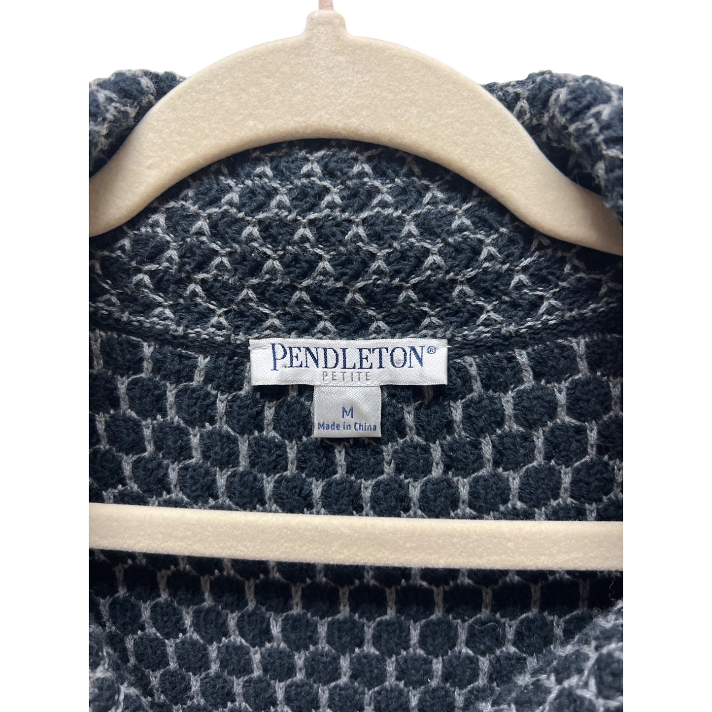 Pendleton Vintage Y2K Gray Wool Cableknit Cardigan