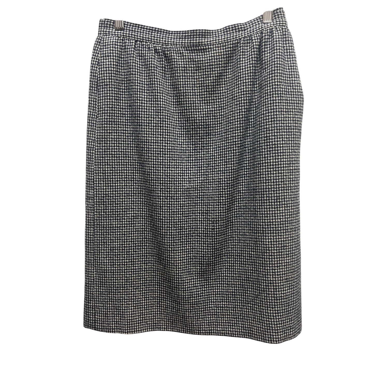Pendleton Vintage 90's Navy Blue & White Houndstooth Pencil Skirt