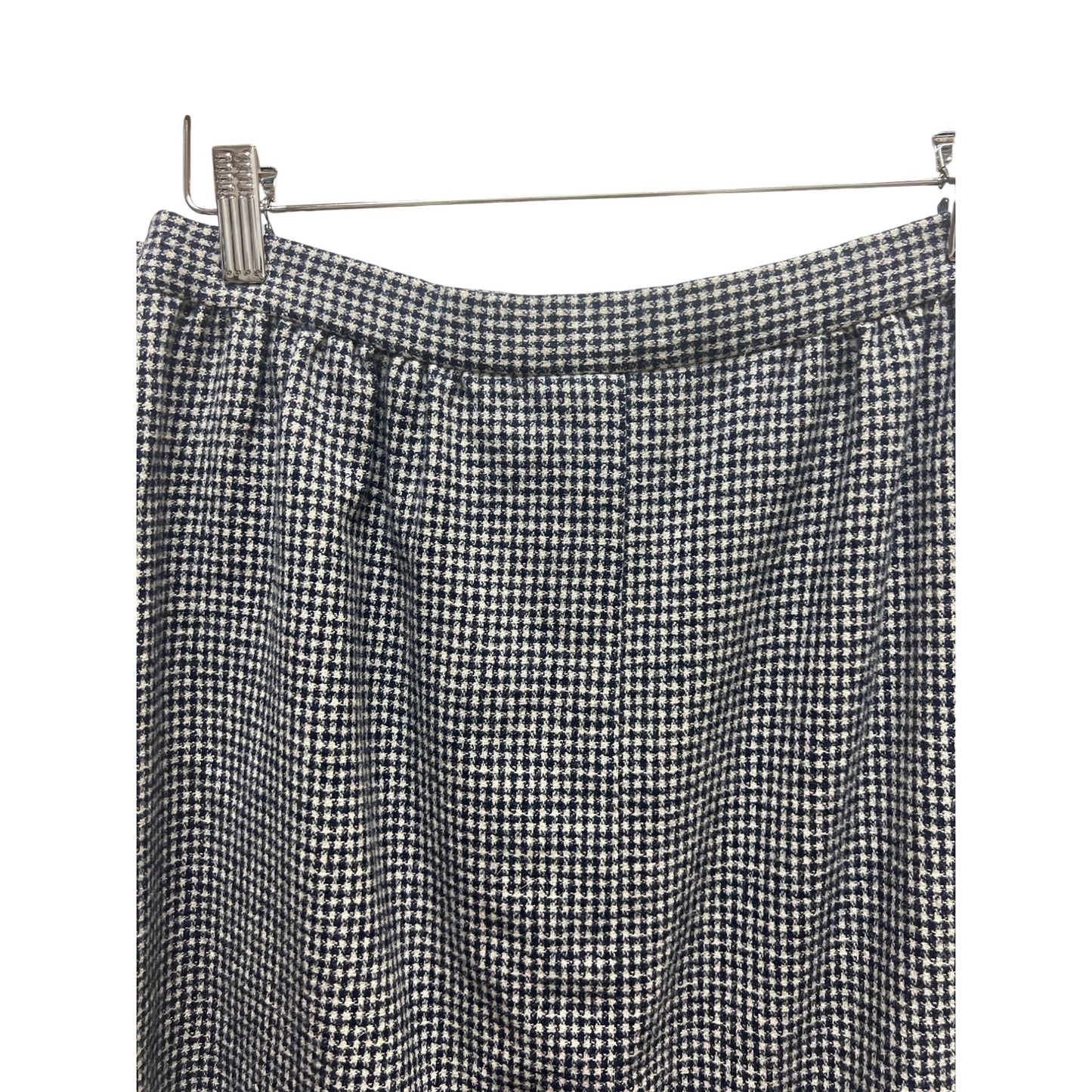 Pendleton Vintage 90's Navy Blue & White Houndstooth Pencil Skirt