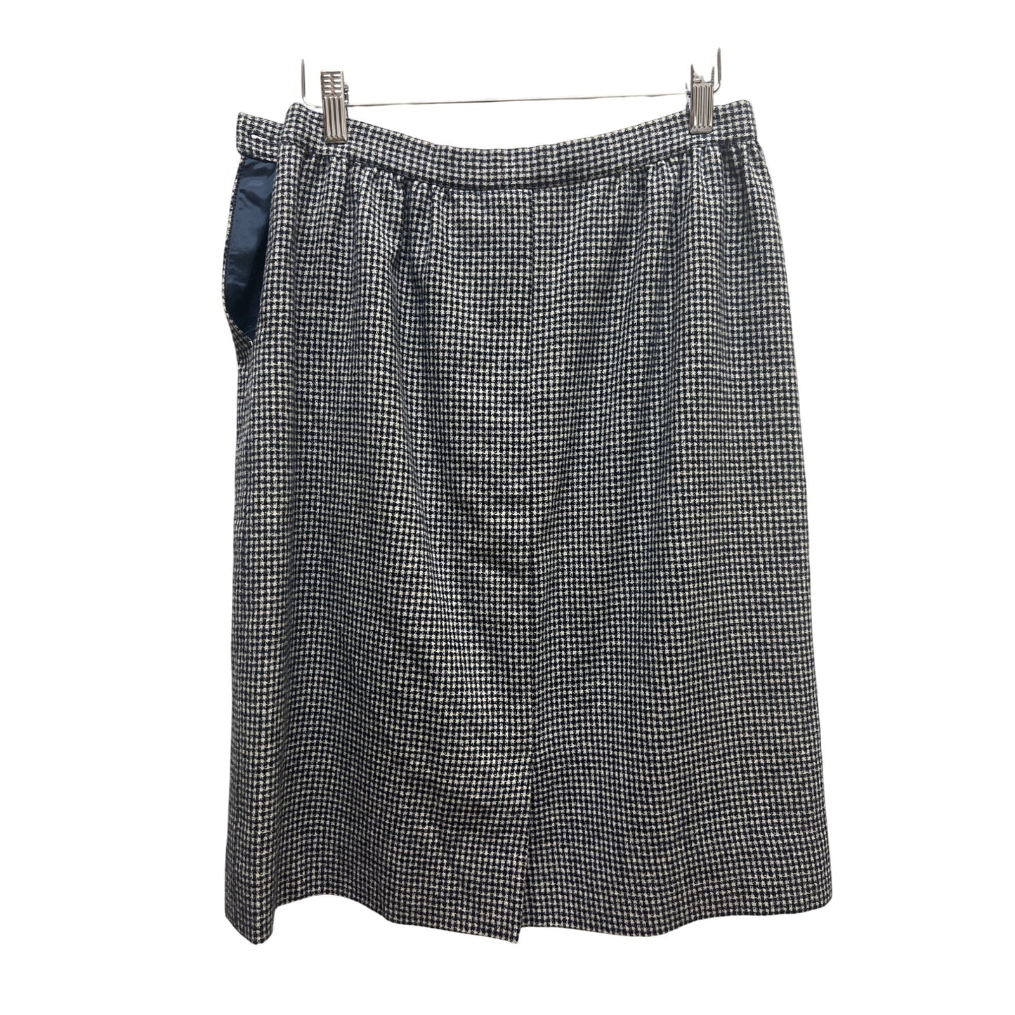 Pendleton Vintage 90's Navy Blue & White Houndstooth Pencil Skirt
