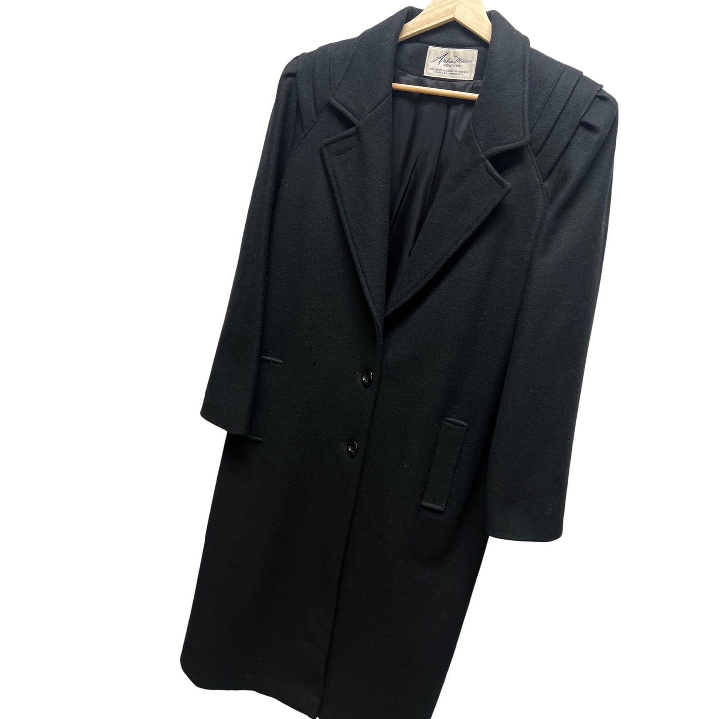 Andrea Marin Vintage 90's Black Wool Blend Overcoat