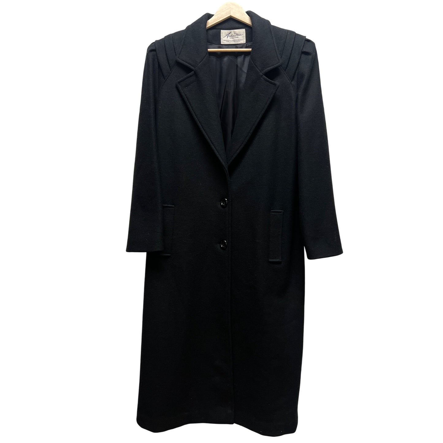 Andrea Marin Vintage 90's Black Wool Blend Overcoat