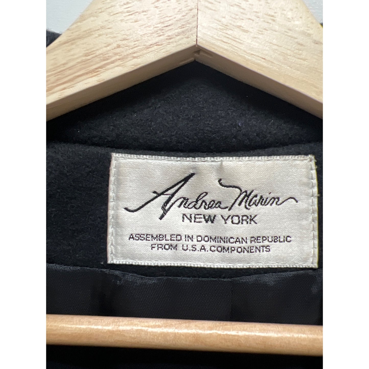 Andrea Marin Vintage 90's Black Wool Blend Overcoat