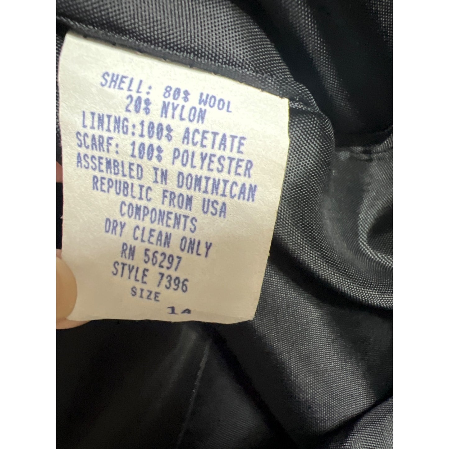 Andrea Marin Vintage 90's Black Wool Blend Overcoat