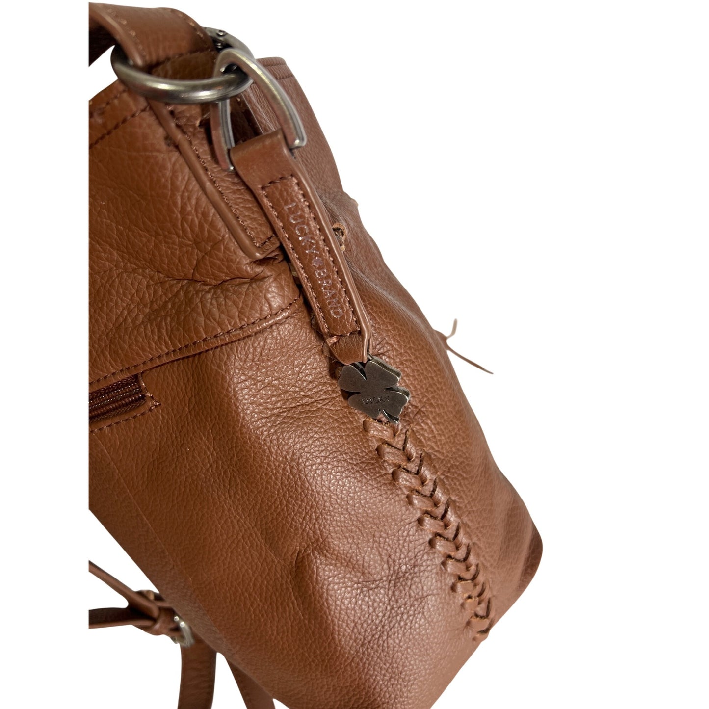 Lucky Brand NWT Brandy Shadow Leather Drawstring Boho Bucket Bag