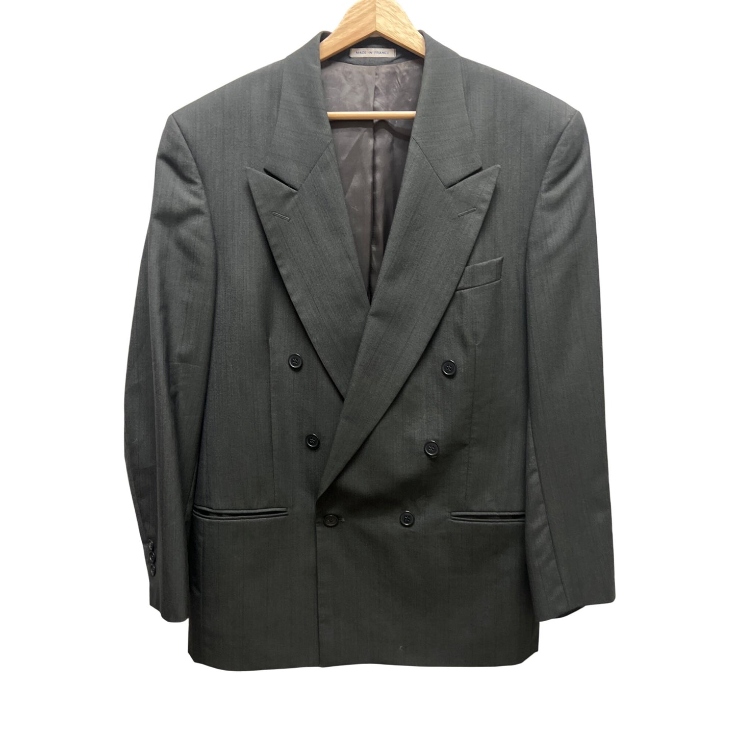 Yves Saint Laurent Vintage 90's Gray Wool Double Breasted Blazer