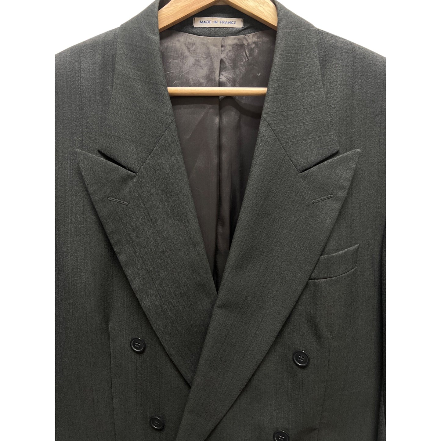 Yves Saint Laurent Vintage 90's Gray Wool Double Breasted Blazer