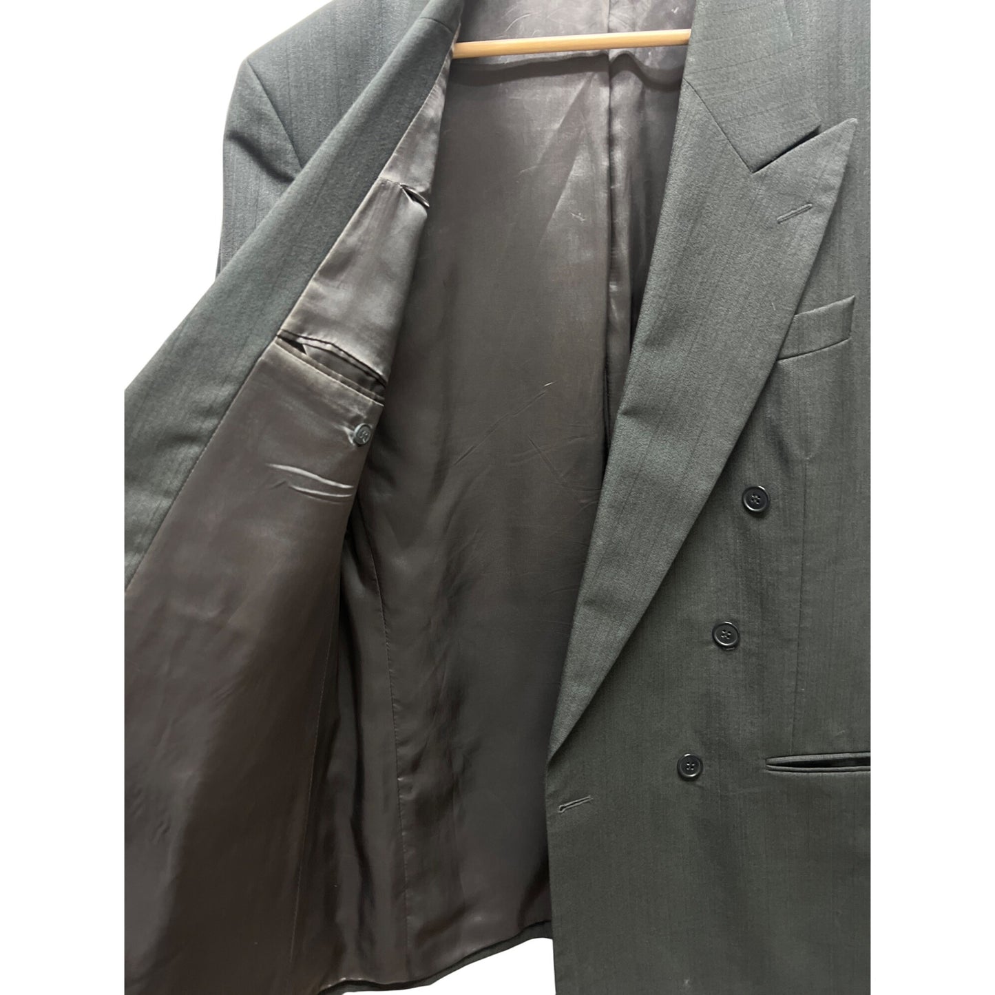 Yves Saint Laurent Vintage 90's Gray Wool Double Breasted Blazer