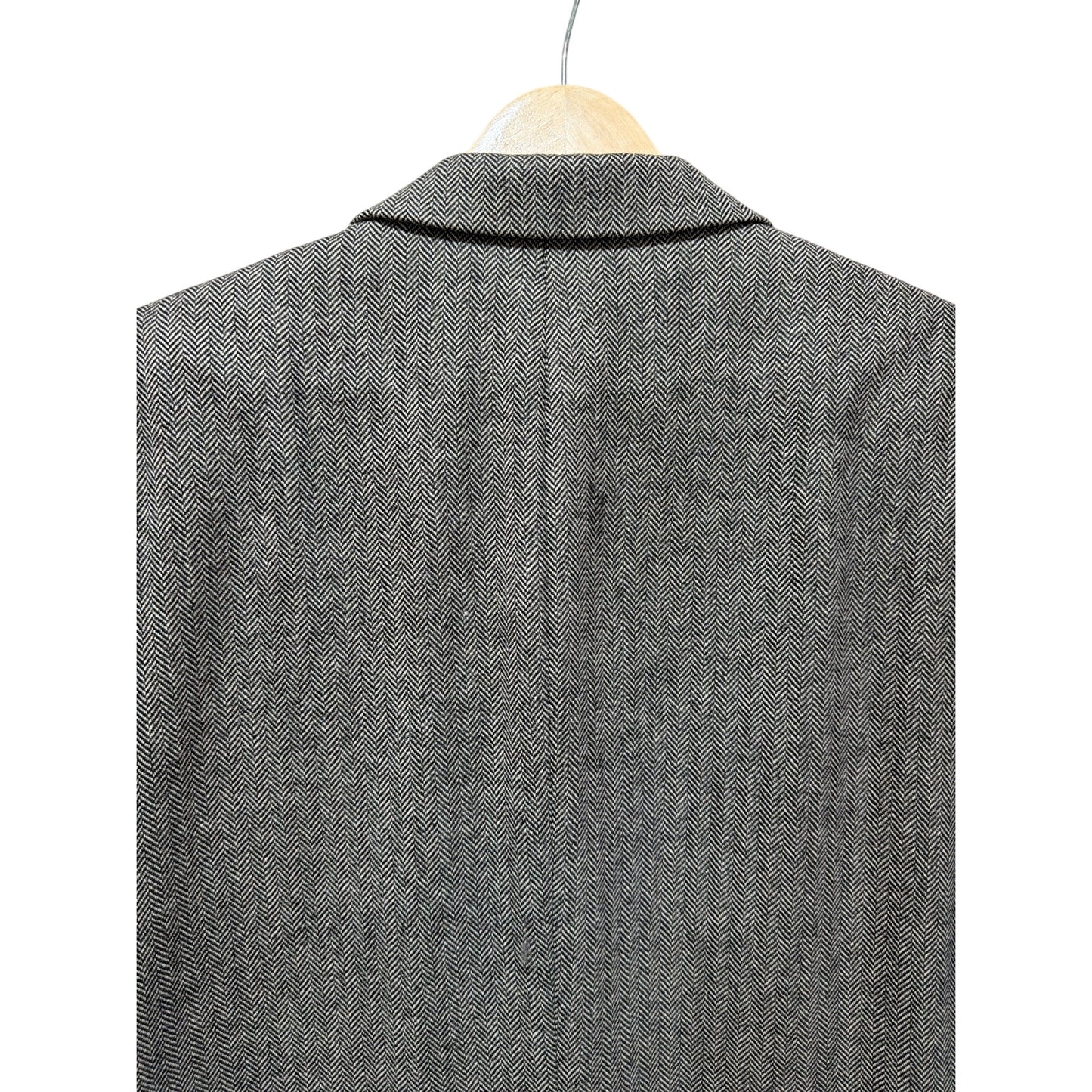 Lauren Ralph Lauren Vintage 90s Gray Herringbone Tweed Wool Blazer W/ Elbow Patches Mens Size 42S