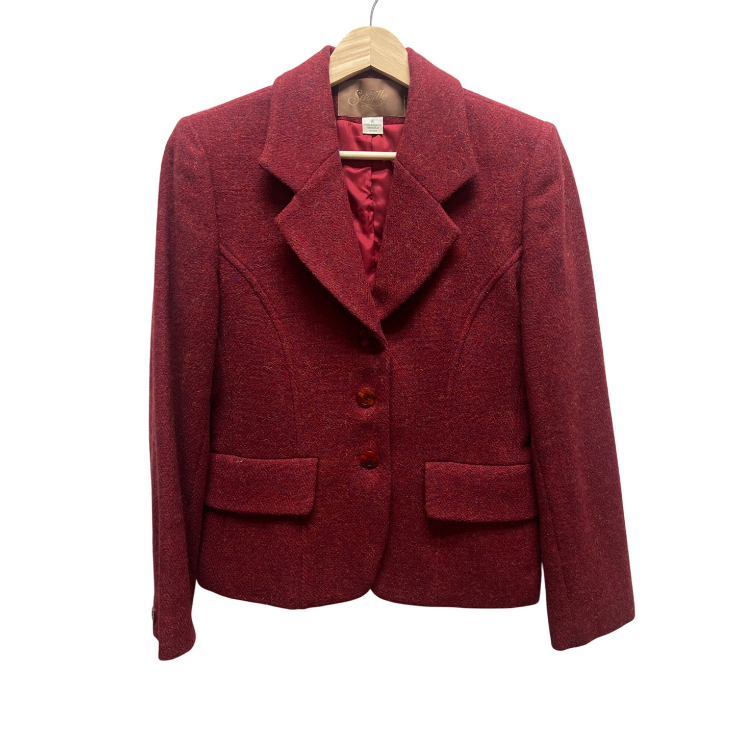 Saville Vintage 80's Red Wool Tailored Blazer
