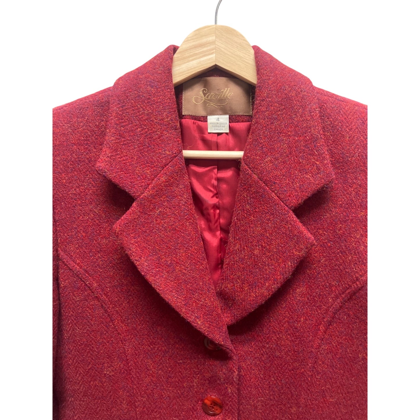 Saville Vintage 80's Red Wool Tailored Blazer