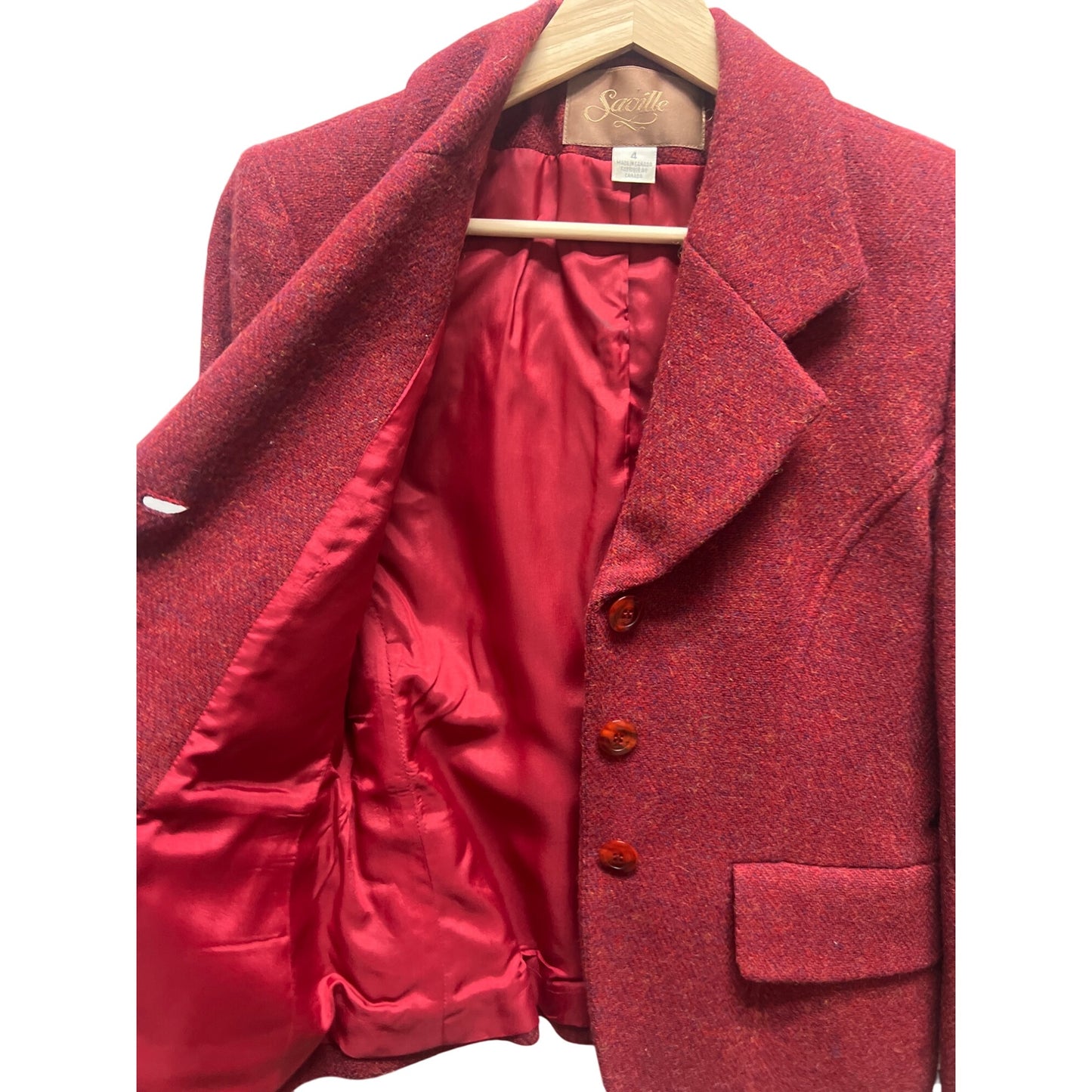 Saville Vintage 80's Red Wool Tailored Blazer