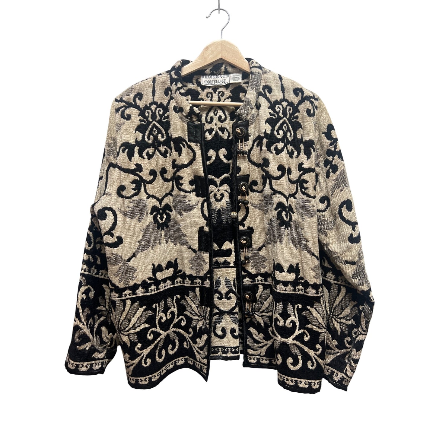 Flashback Couture Vintage 90's Black and Tan Floral Jacket