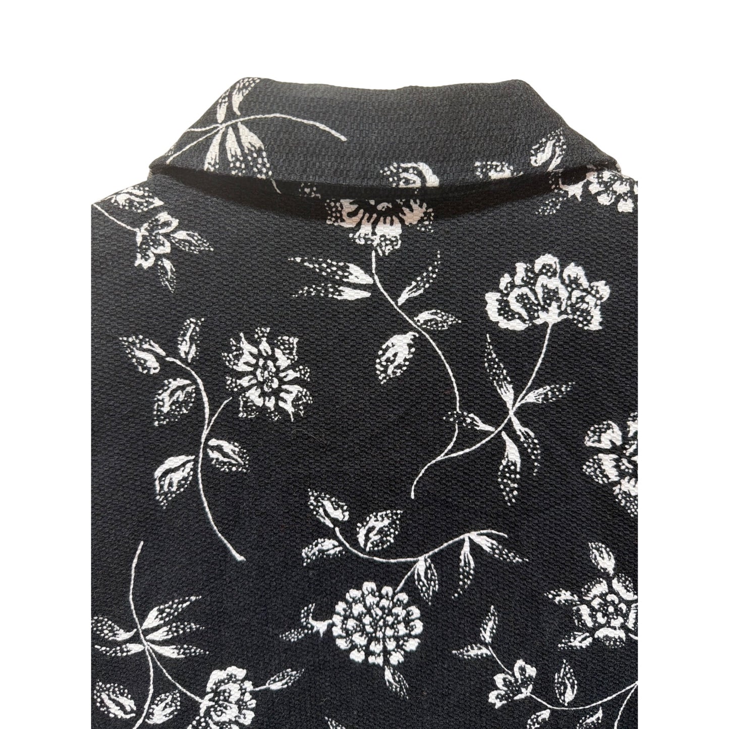 Pendleton Womens Black & White Floral Button-Up Blouse Size 8 100% Cotton