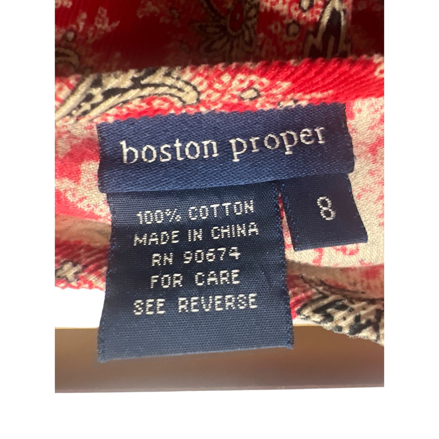 Boston Proper Vintage Red Floral Corduroy Mini Skirt