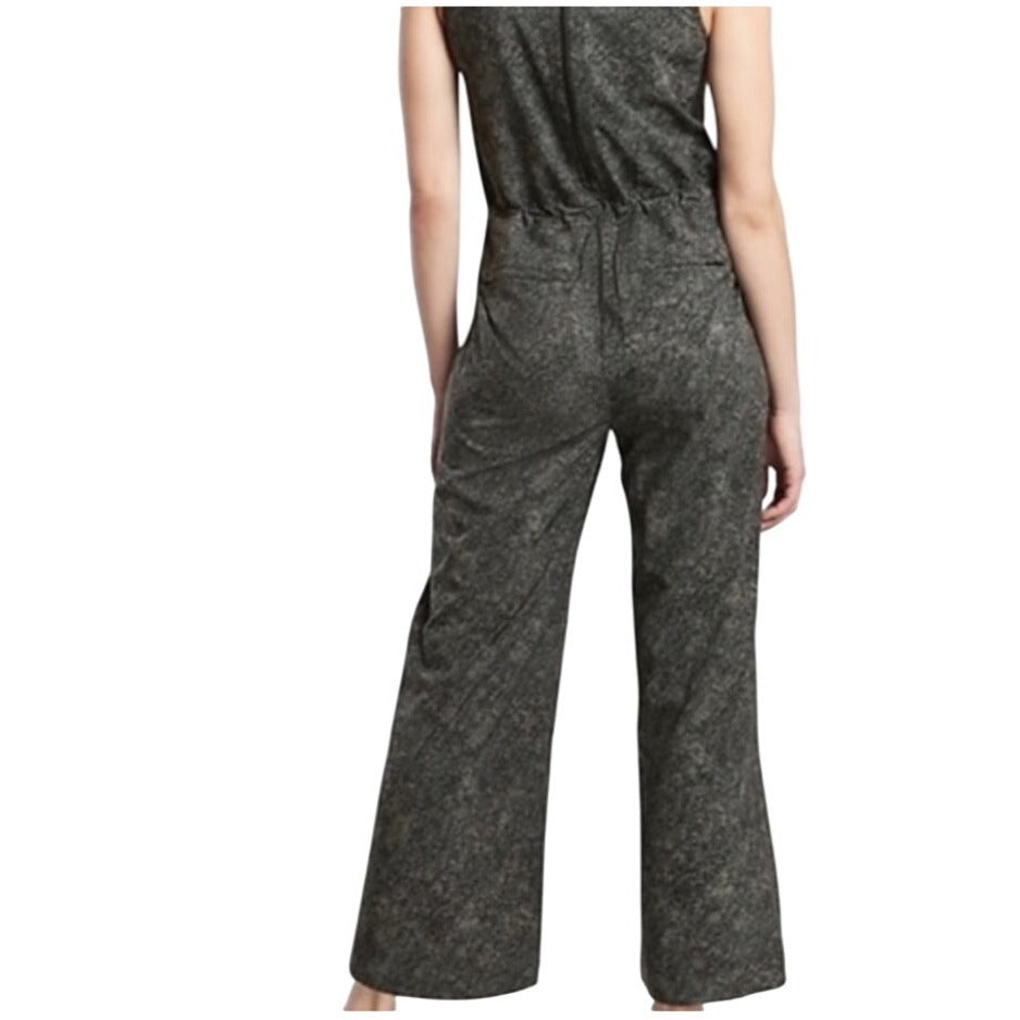 Athleta Gray and Black Topanga Sleeveless Athleisure Jumpsuit