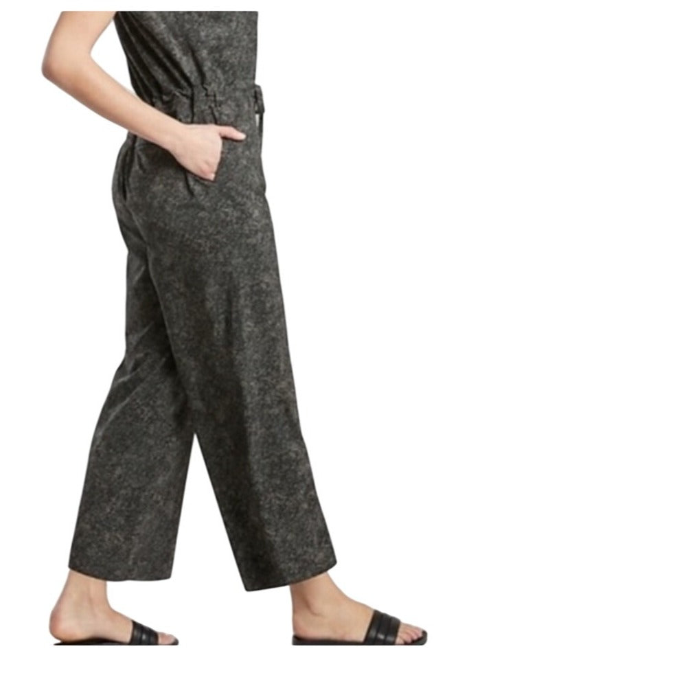 Athleta Gray and Black Topanga Sleeveless Athleisure Jumpsuit