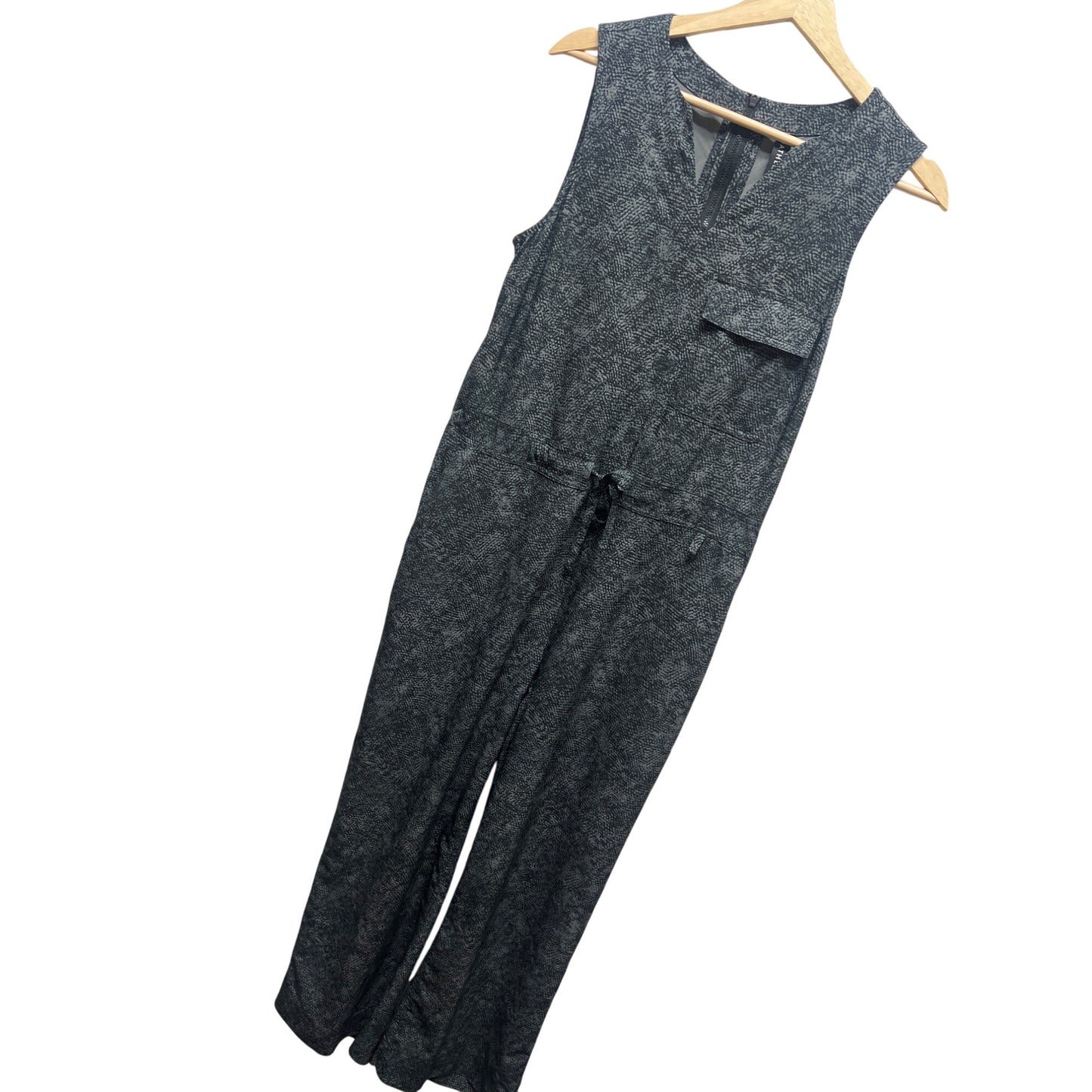 Athleta Gray and Black Topanga Sleeveless Athleisure Jumpsuit