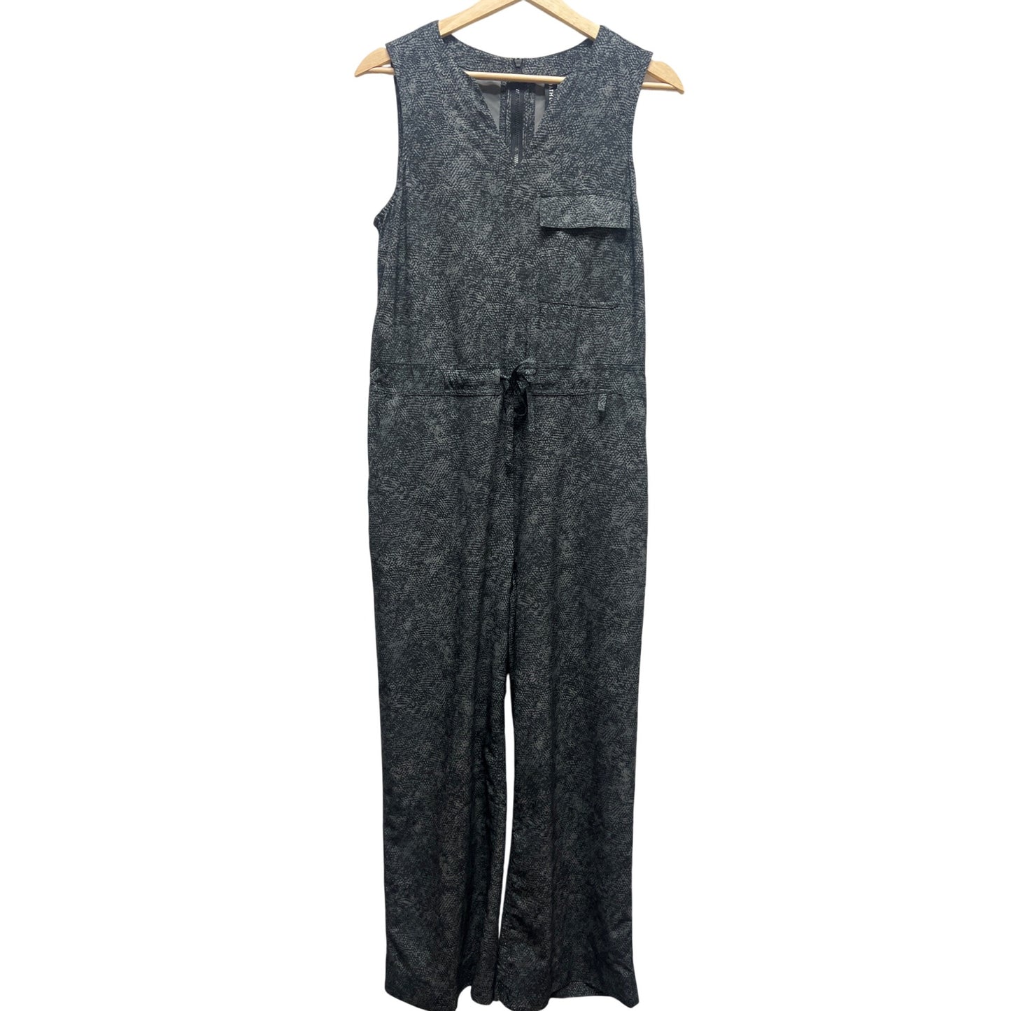 Athleta Gray and Black Topanga Sleeveless Athleisure Jumpsuit