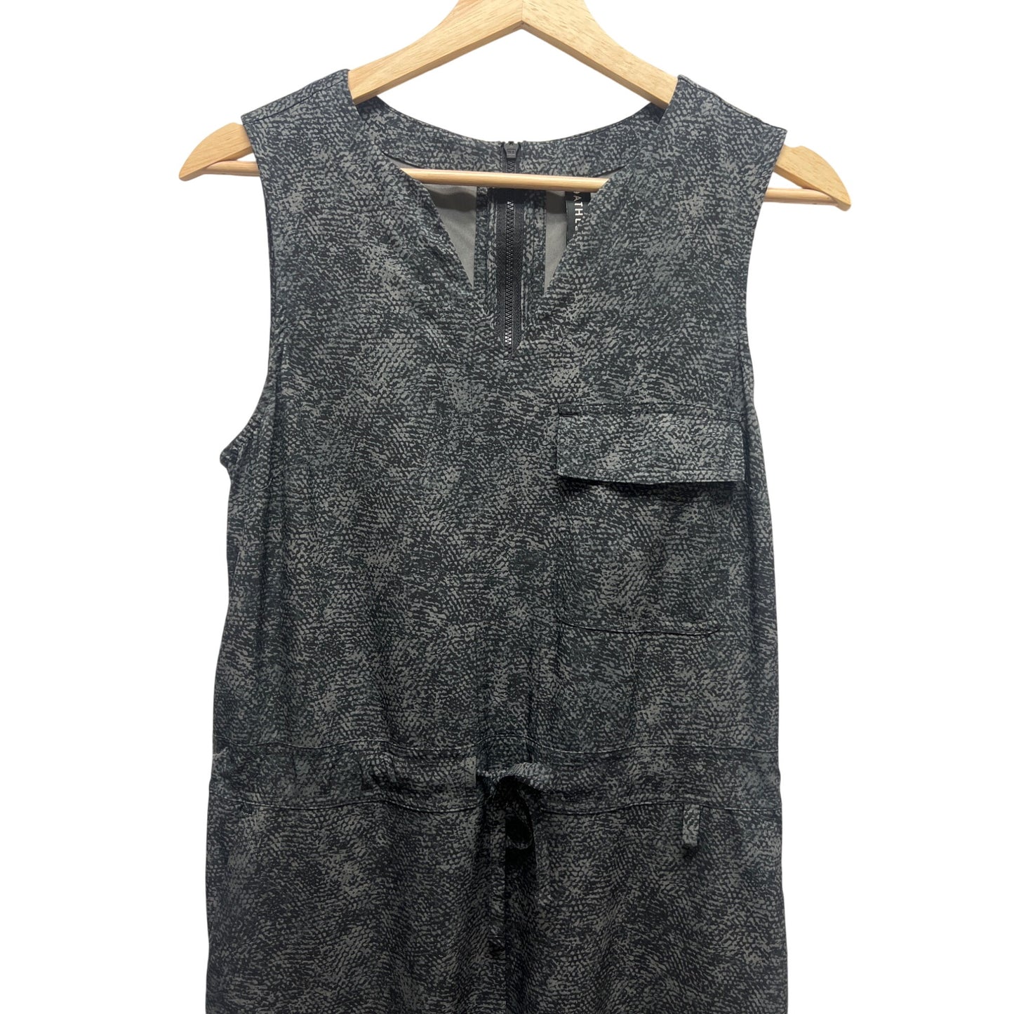 Athleta Gray and Black Topanga Sleeveless Athleisure Jumpsuit