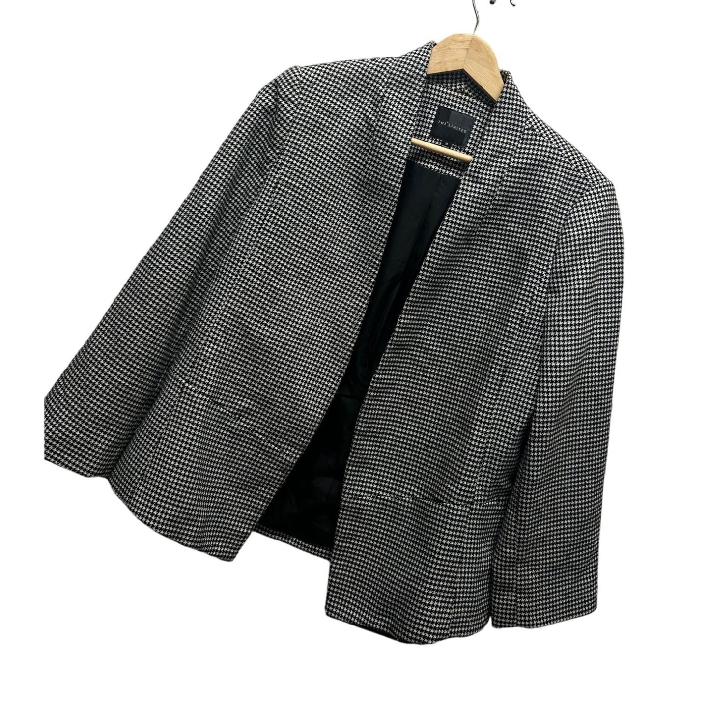 Limited Black & White Houndstooth 3/4 Sleeve Blazer