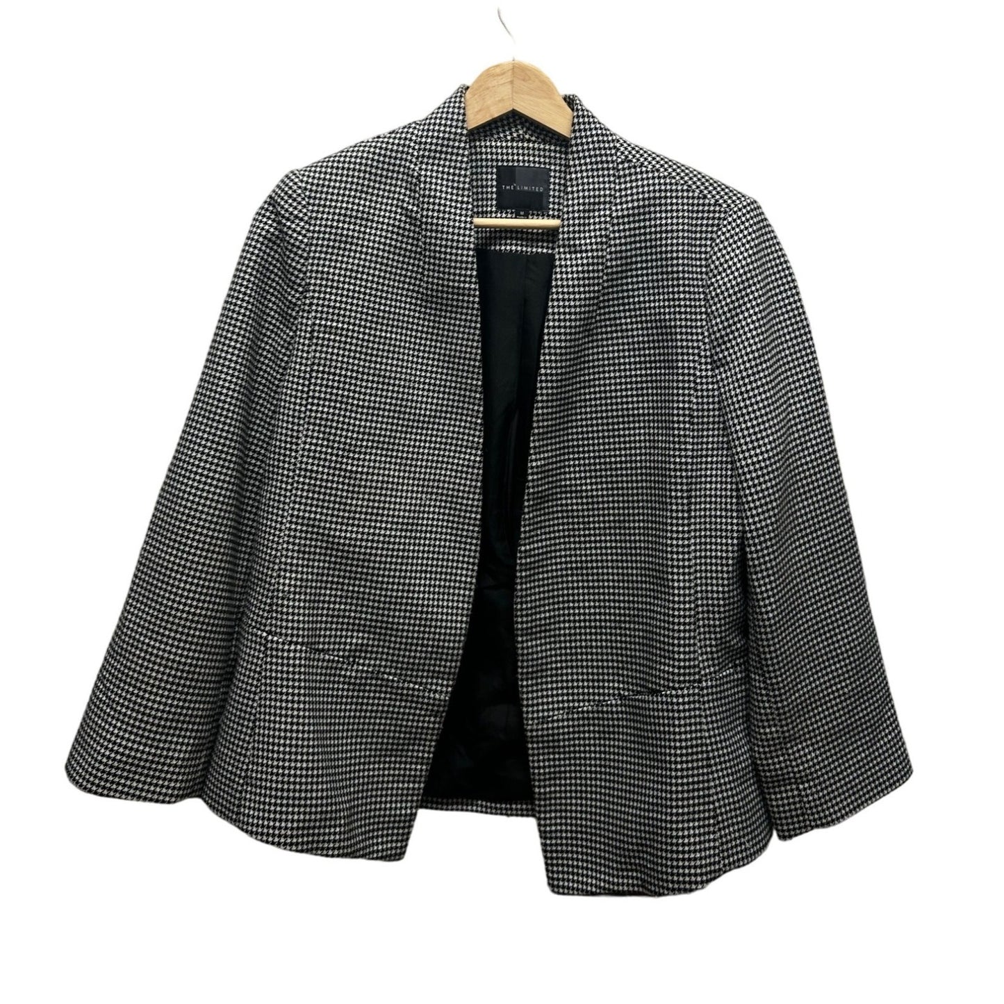 Limited Black & White Houndstooth 3/4 Sleeve Blazer