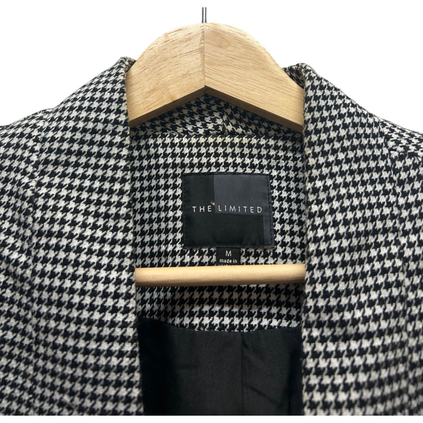Limited Black & White Houndstooth 3/4 Sleeve Blazer