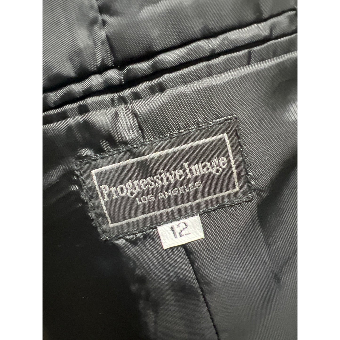 Progressive Image Vintage 80's Black and Tan Crepe Worsted Wool Blazer
