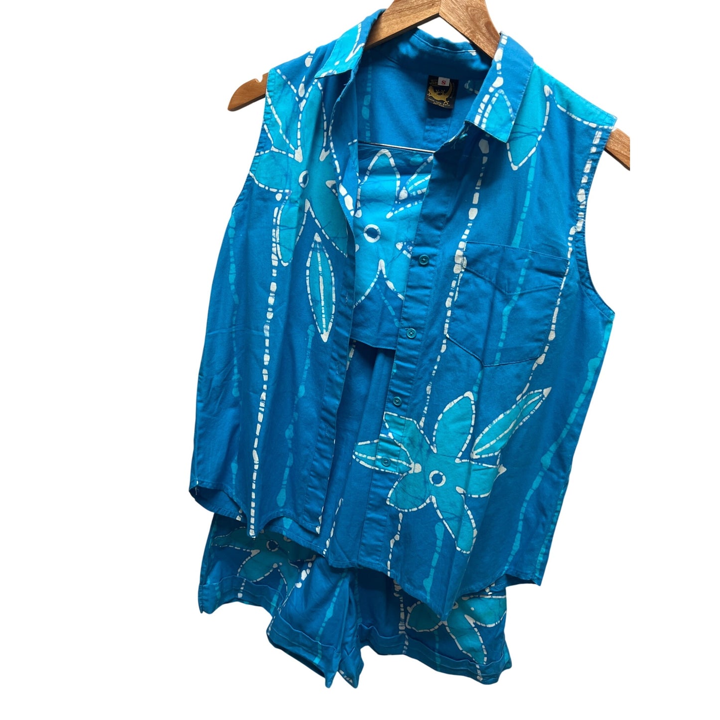 Jing Jok Vintage 80's Floral Tropical 3 Piece Short, Top and Bandeau Set