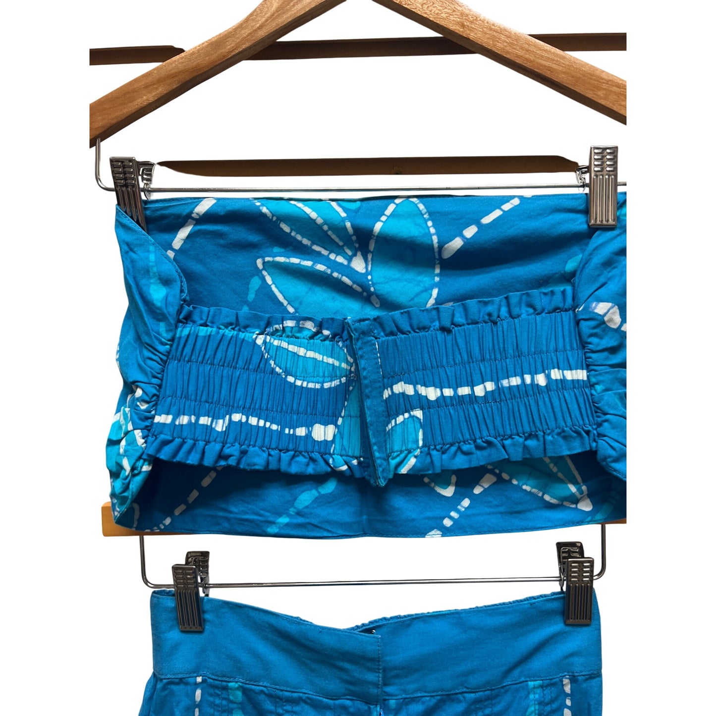 Jing Jok Vintage 80's Floral Tropical 3 Piece Short, Top and Bandeau Set