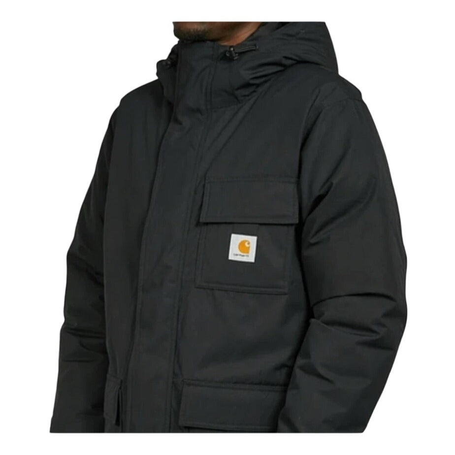 Carhartt Vintage WIP Siberian Black Canvas Parka Chore Coat
