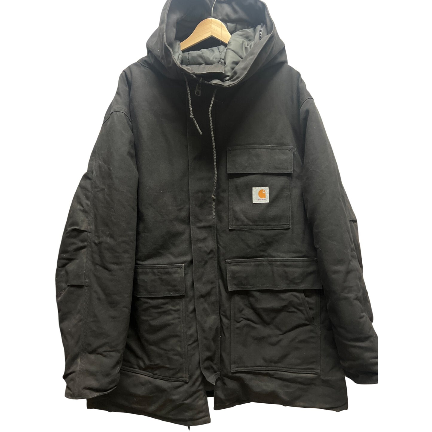 Carhartt Vintage WIP Siberian Black Canvas Parka Chore Coat
