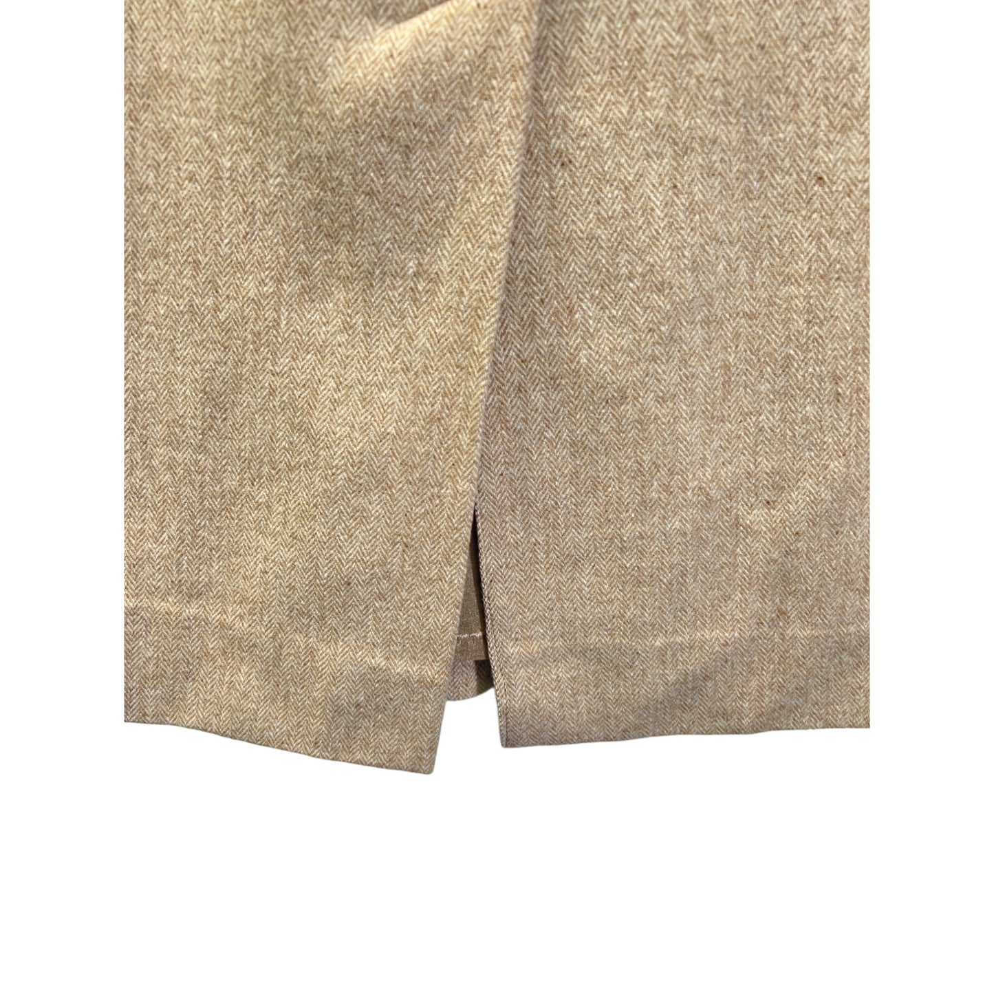 Pendleton Vintage 90's Tan Herringbone Wool Midi Pencil Skirt