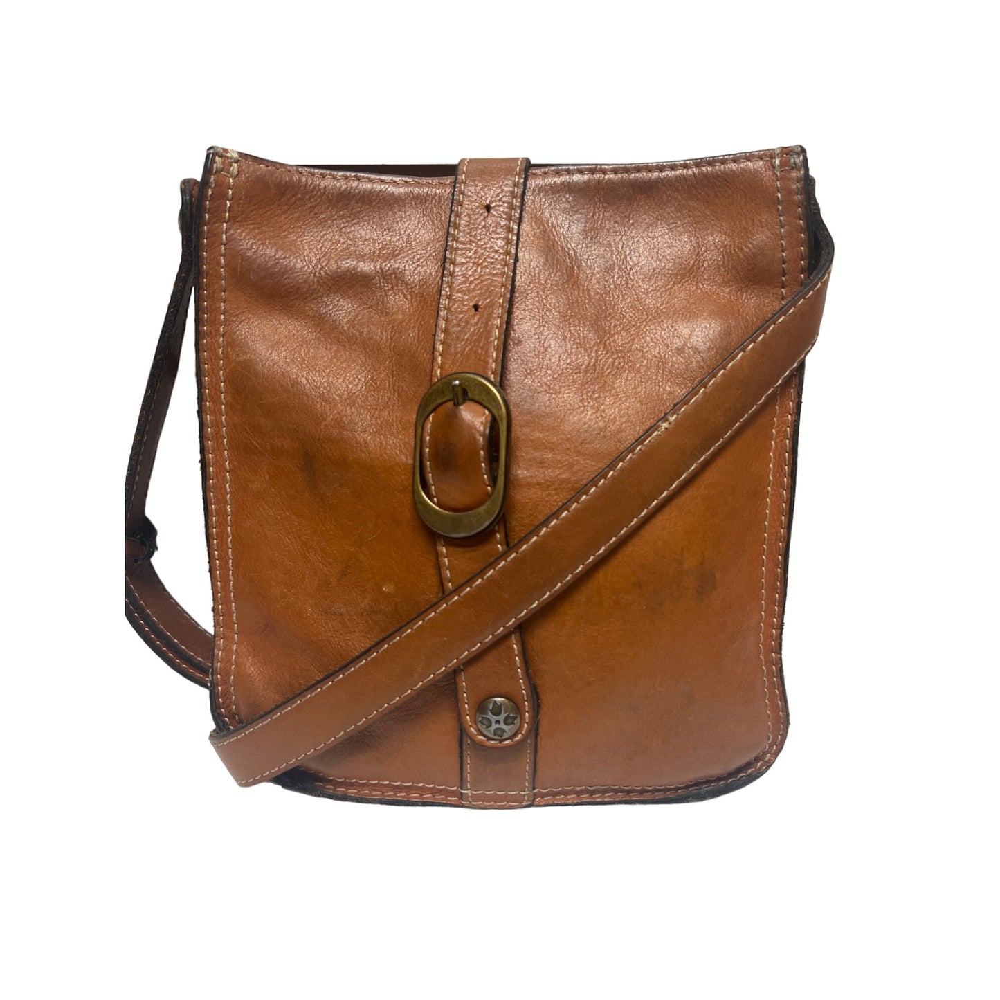 Patricia Nash Venezia Smooth Heritage Tan Crossbody Purse