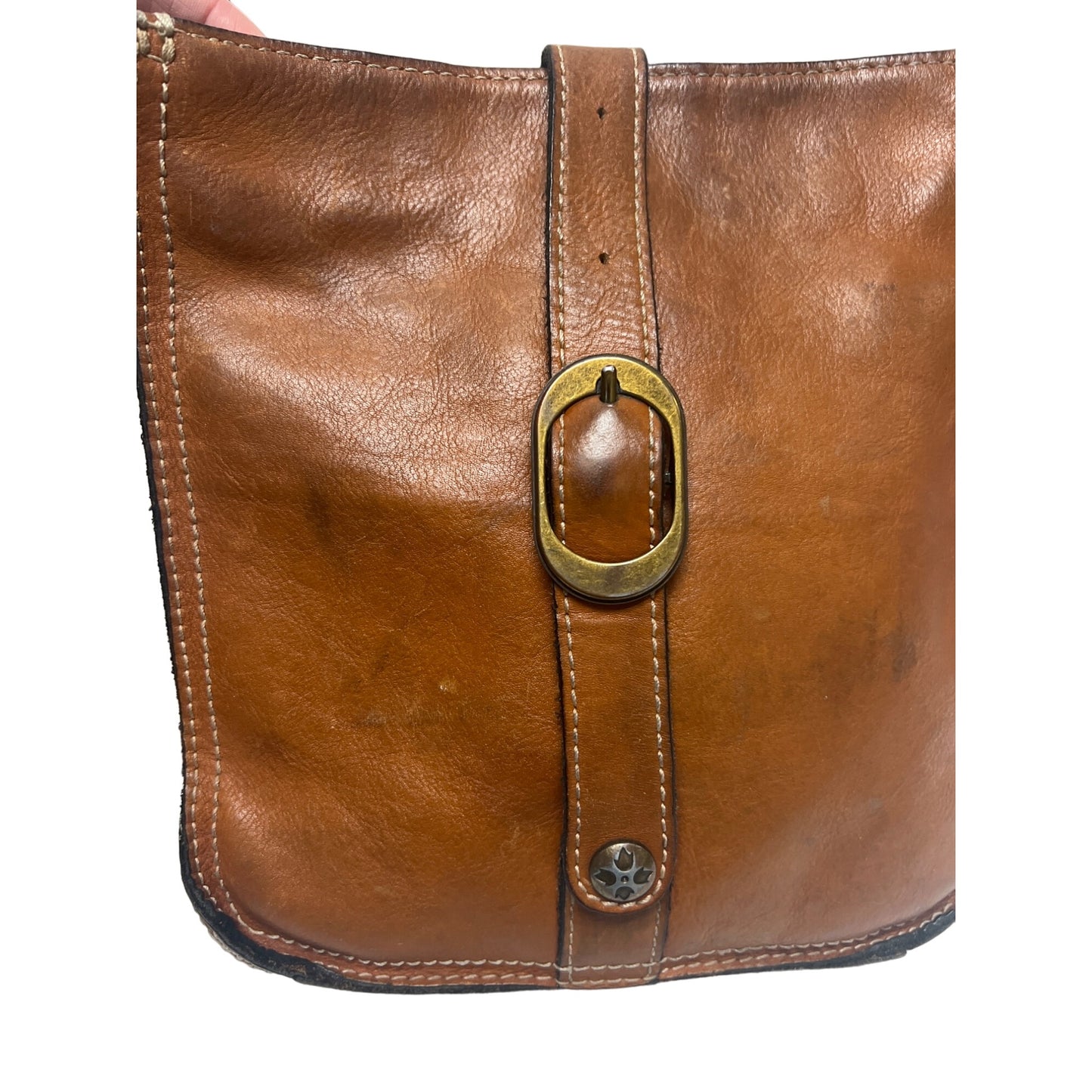 Patricia Nash Venezia Smooth Heritage Tan Crossbody Purse