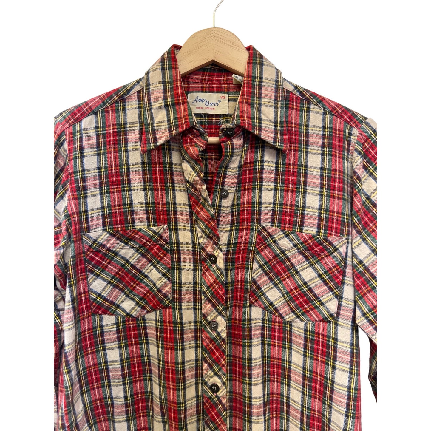 Amy Barr Vintage 60's Plaid Flannel Shirt