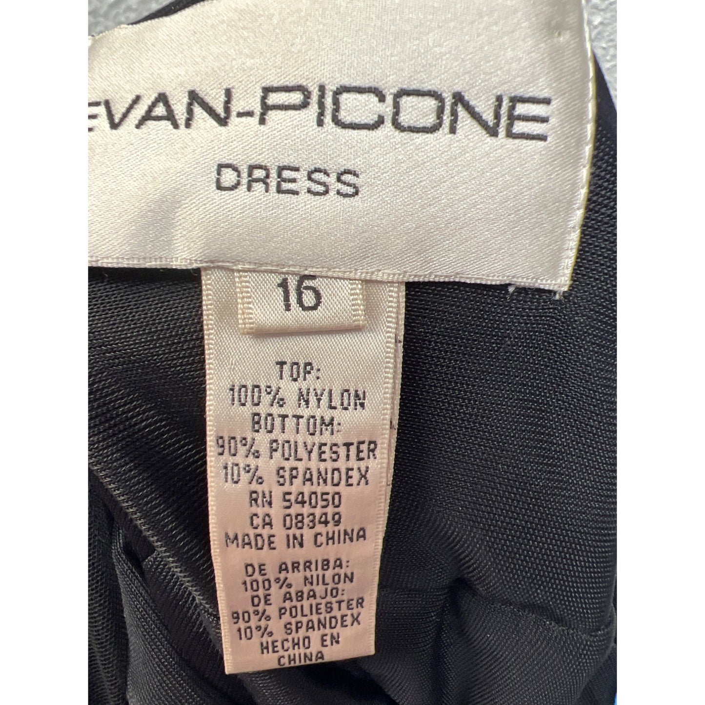 Evan-Picone Velvet Slip Dress with Tulle and Beading