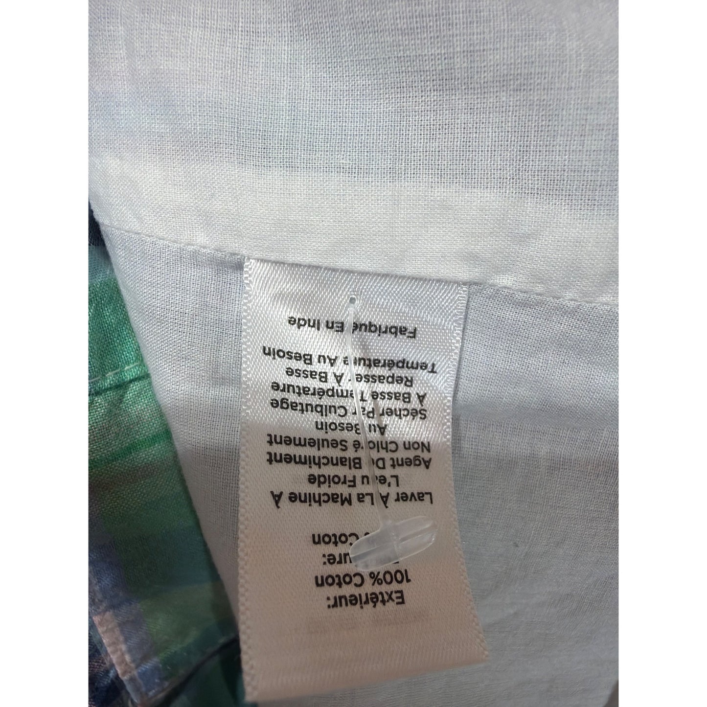 Talbots Multicolor Madras Plaid Sleeveless Cotton Blend Top Womens Size Large