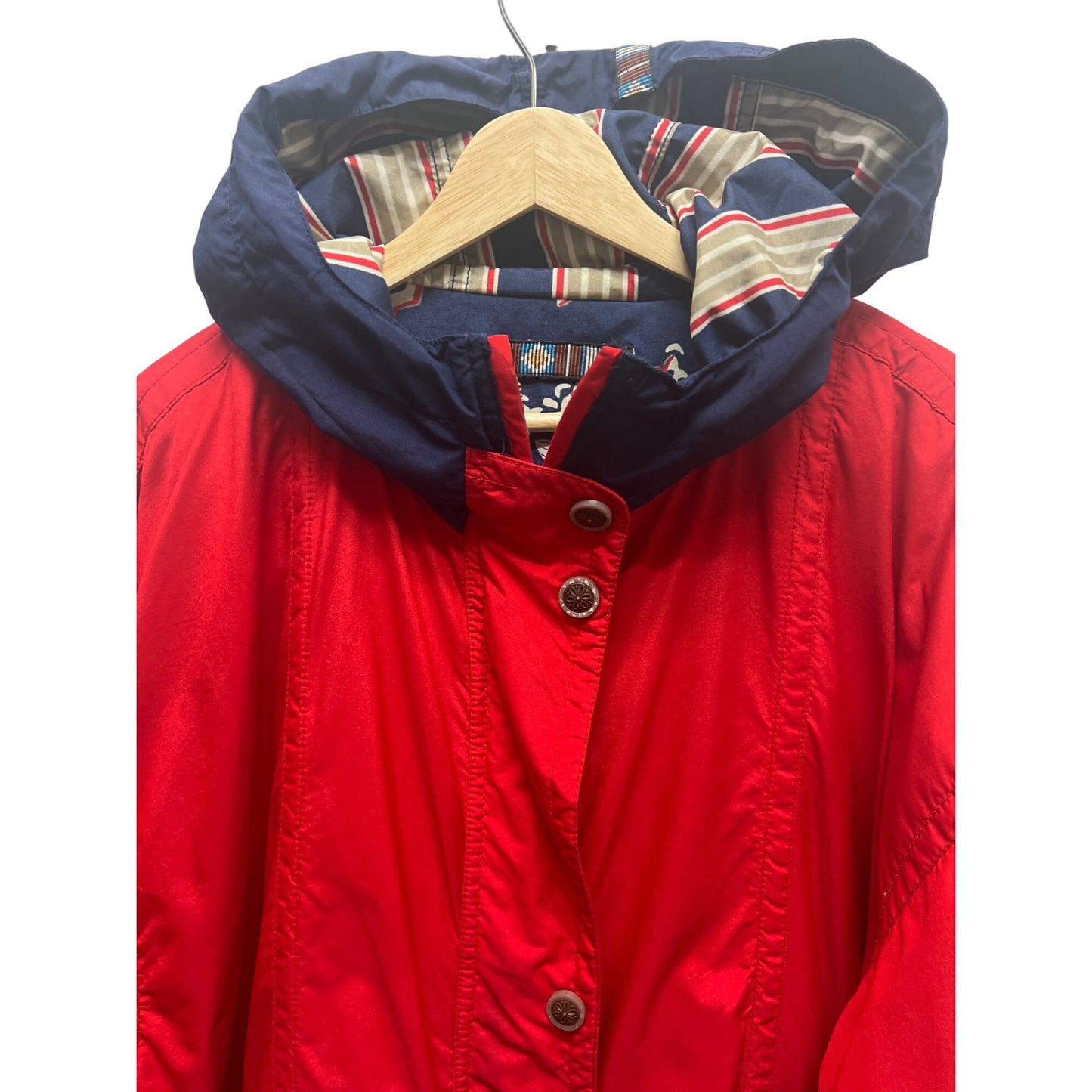 Obermeyer Vintage 90's Red and Blue Reversible Hoodie Puffer Ski Jacket