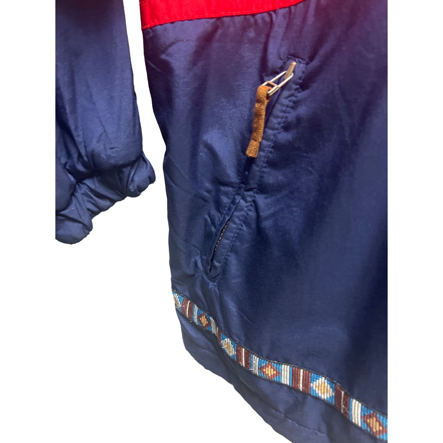 Obermeyer Vintage 90's Red and Blue Reversible Hoodie Puffer Ski Jacket