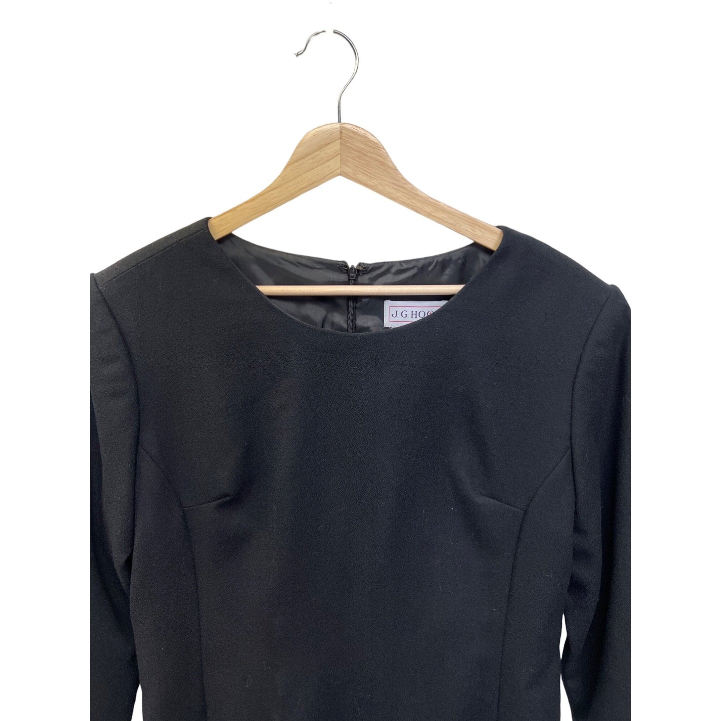 JG Hook Vintage Black Wool Shift Dress