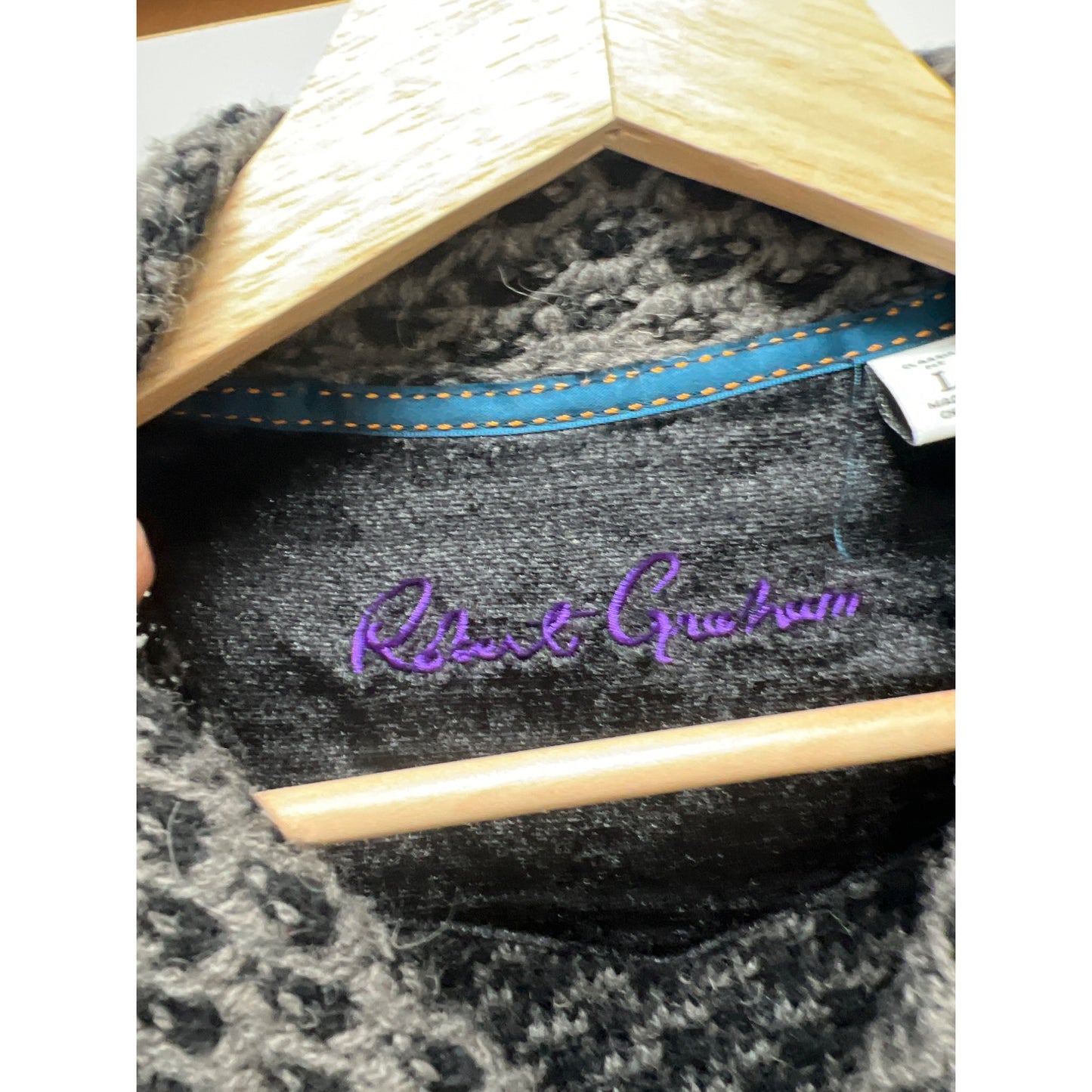 Robert Graham Gray Wool Blend Textured Cardigan