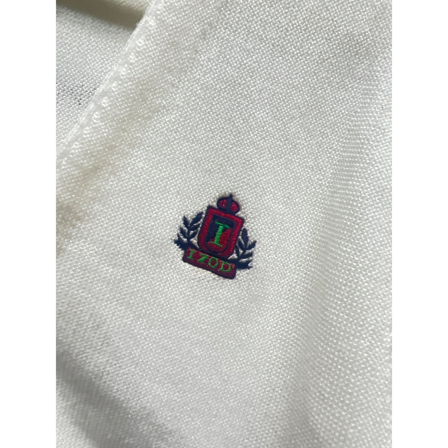 Izod Vintage 80's White Logo Button Down Cardigan